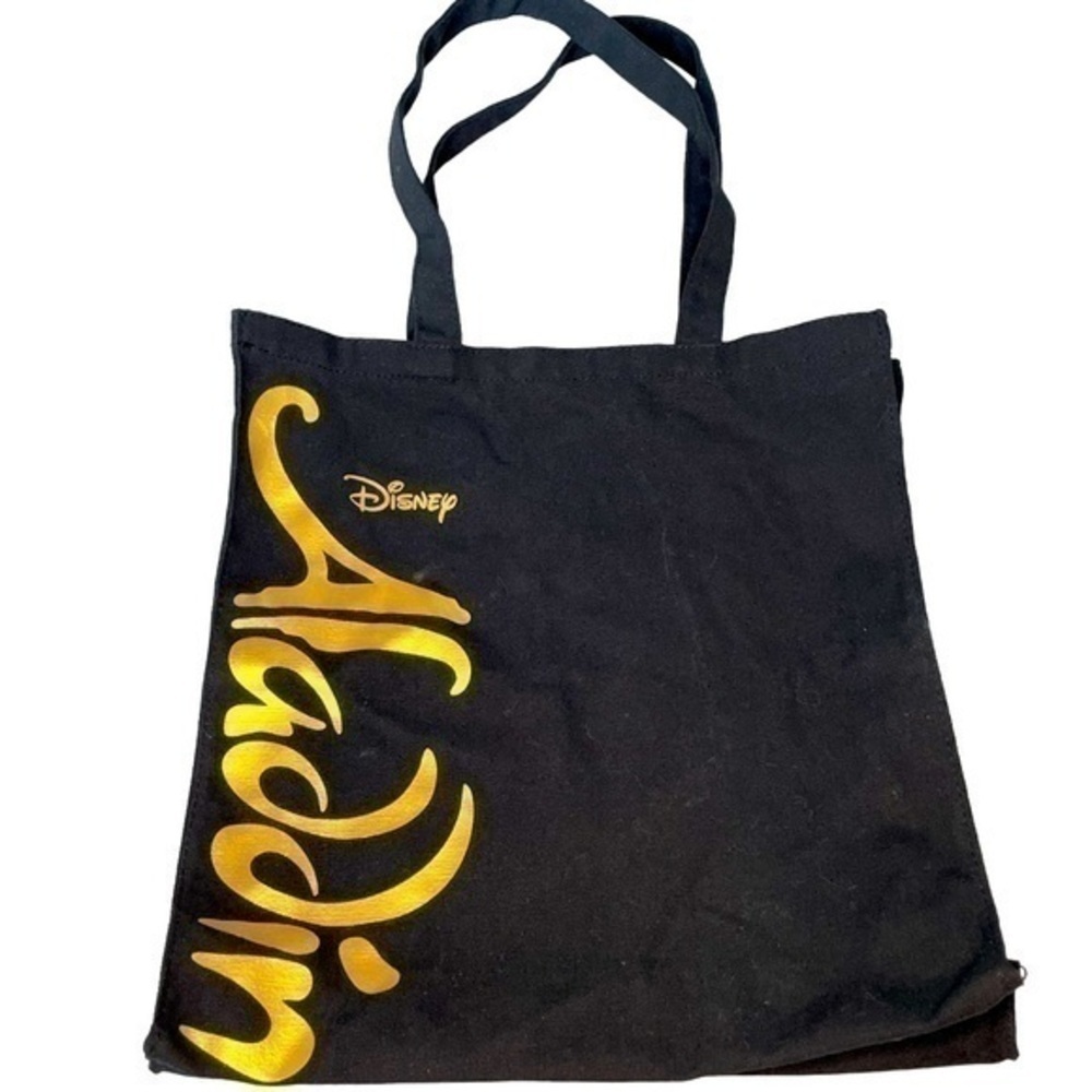 DISNEY | DISNEY ALADDIN BLACK & GOLD FONT TOTE BAG